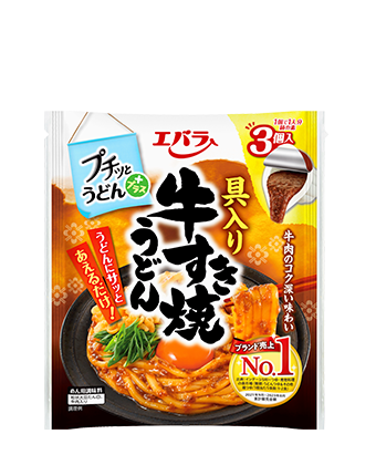 プチッとうどんプラス　具入り牛すき焼うどん　42ｇ×3個