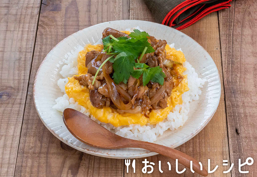 豚こますき焼きたまご丼